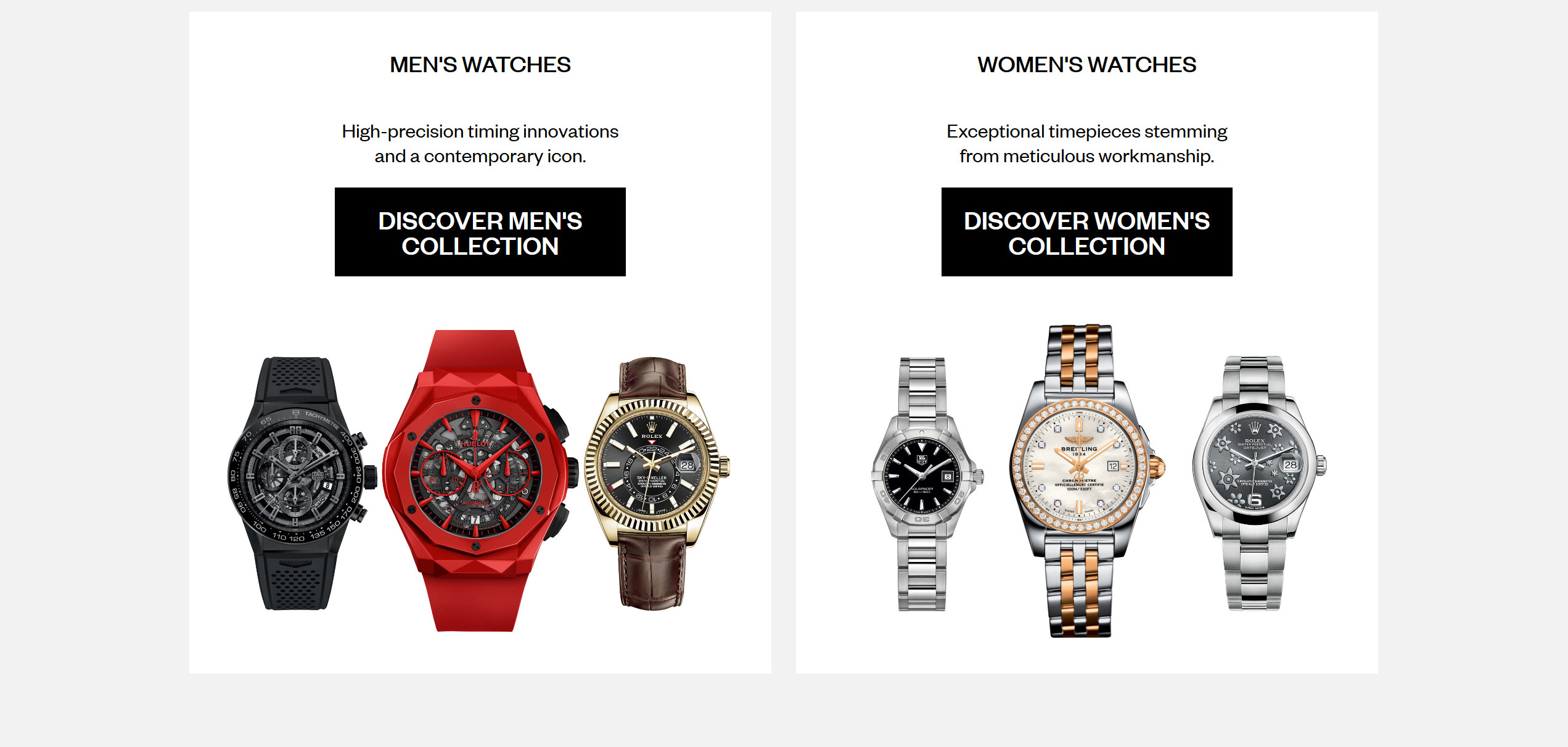 Ti Watch Home men and women watches desktop view