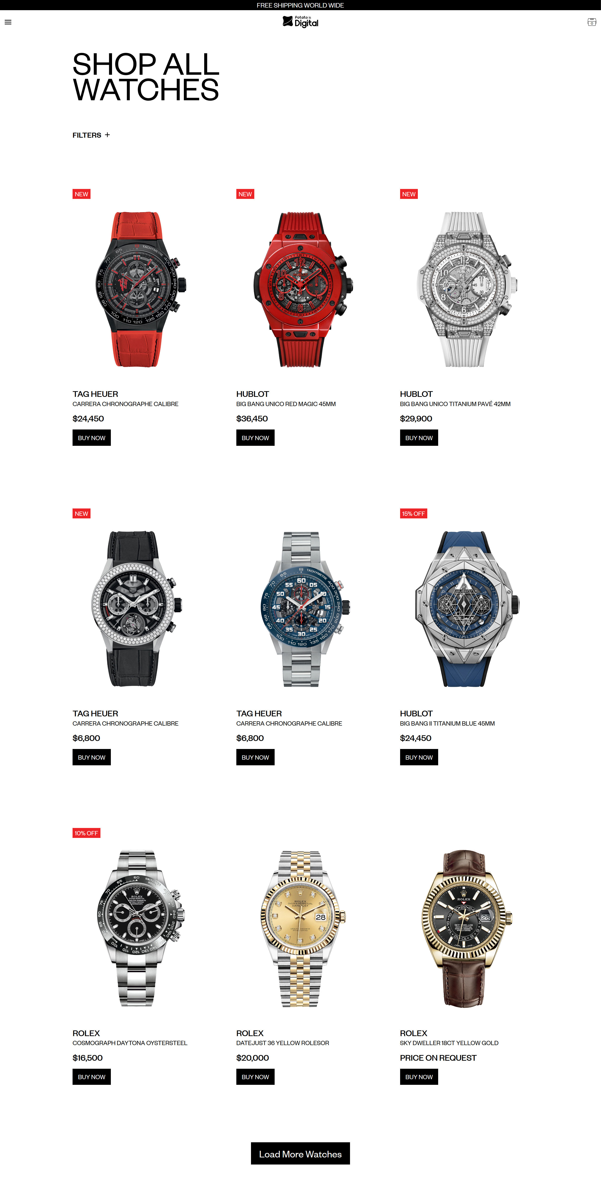 Ti Watch Shop all desktop view