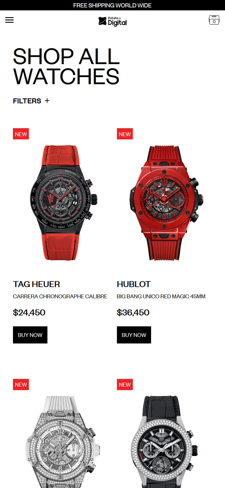 Ti Watch Shop all mobile view